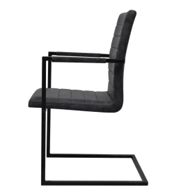 Eetkamerstoelen 6 st kunstleer zwart