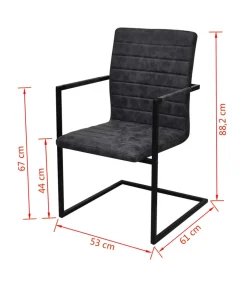 Eetkamerstoelen 6 st kunstleer zwart