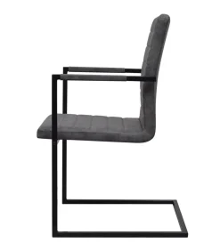 Eetkamerstoelen 4 st kunstleer grijs