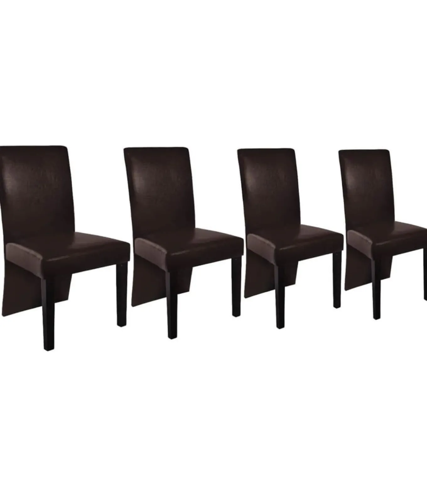 Eetkamerstoelen 4 st kunstleer donkerbruin