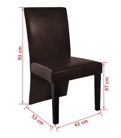 Eetkamerstoelen 4 st kunstleer donkerbruin