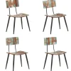 Eetkamerstoelen 4 st massief gerecycled hout