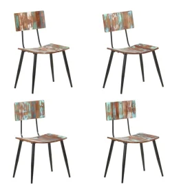 Eetkamerstoelen 4 st massief gerecycled hout