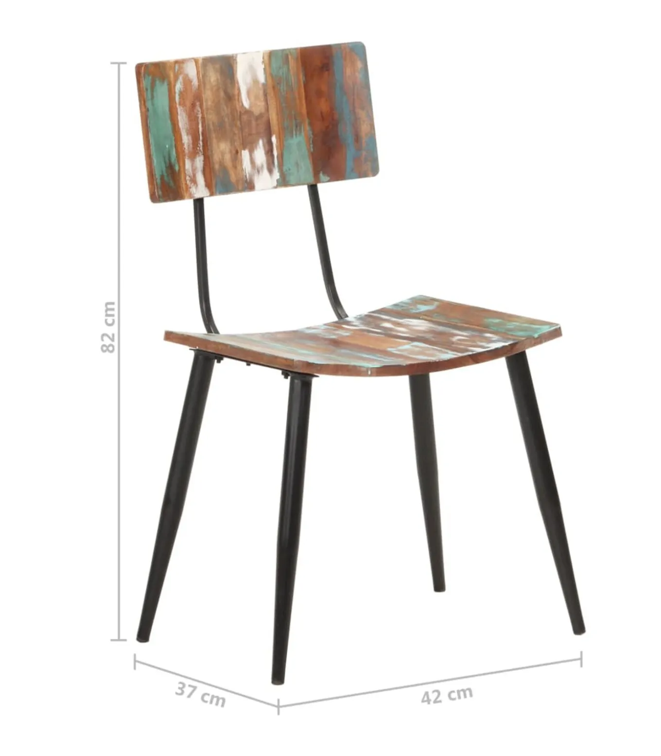 Eetkamerstoelen 4 st massief gerecycled hout