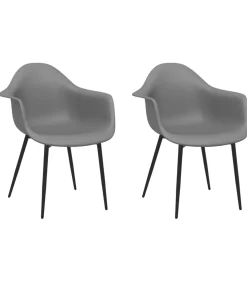Eetkamerstoelen 2 st PP grijs