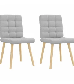 Eetkamerstoelen 2 st stof wolk grijs