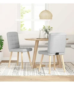 Eetkamerstoelen 2 st stof wolk grijs