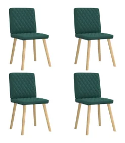 Eetkamerstoelen 4 st stof donkergroen