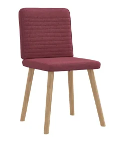 Eetkamerstoelen 4 st stof wijnrood