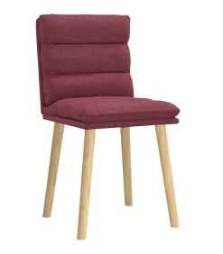 Eetkamerstoelen 2 st stof wijnrood