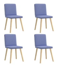Eetkamerstoelen 4 st stof jeansblauw