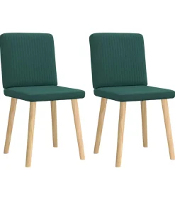 Eetkamerstoelen 2 st stof donkergroen