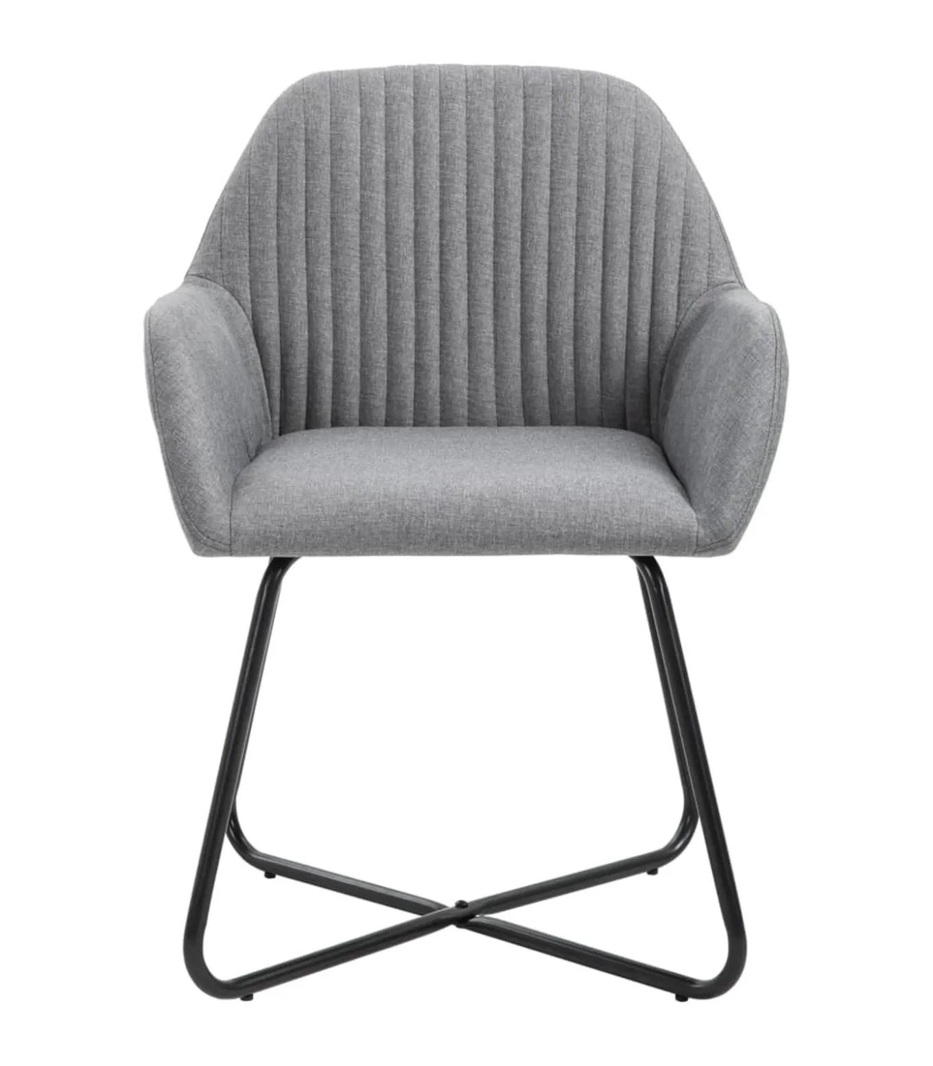 Eetkamerstoelen 6 st stof lichtgrijs