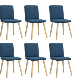 Eetkamerstoelen 6 st stof blauw