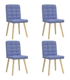 Eetkamerstoelen 4 st stof jeansblauw
