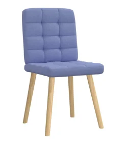 Eetkamerstoelen 4 st stof jeansblauw