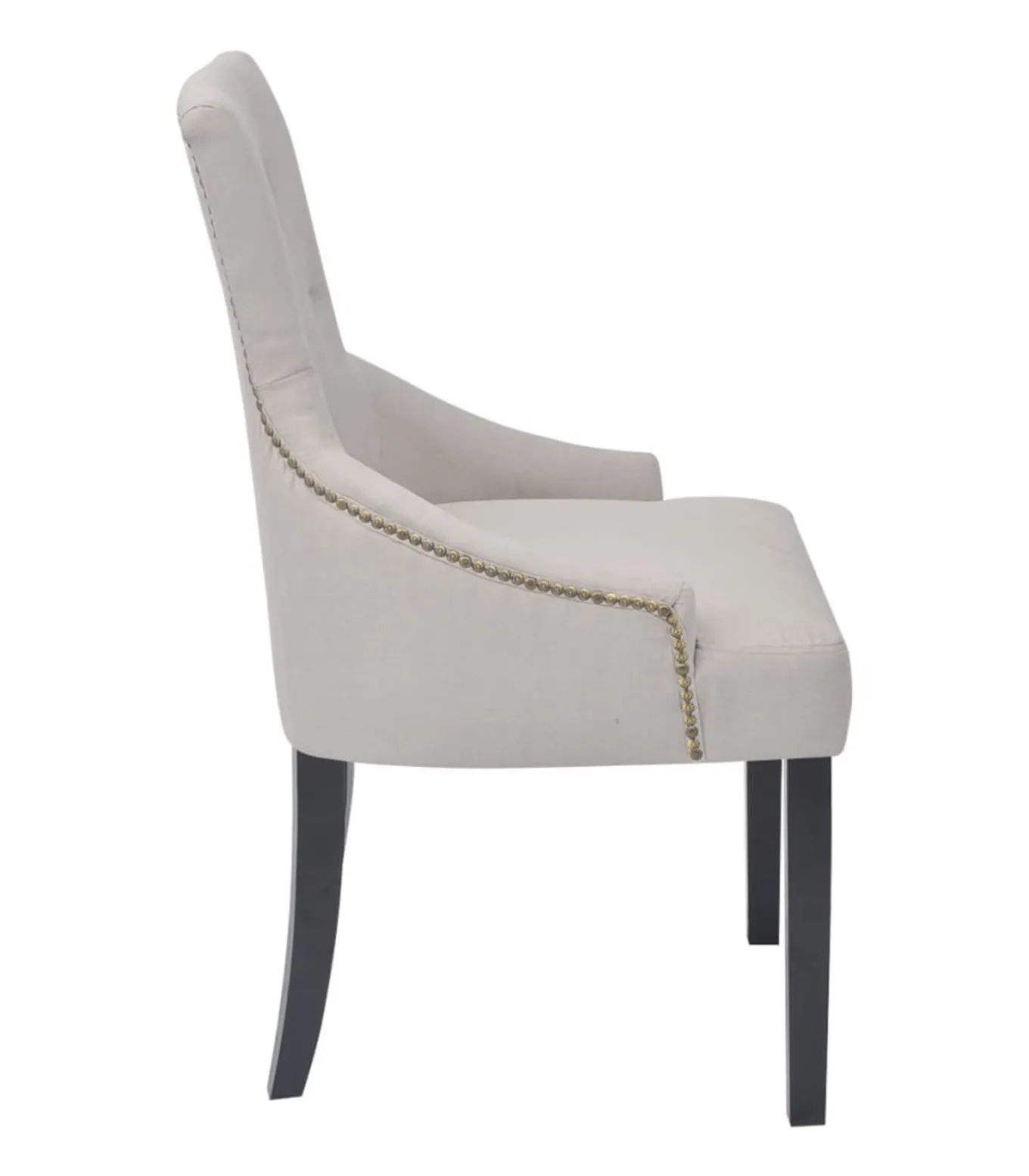 Eetkamerstoelen 4 st stof crèmegrijs