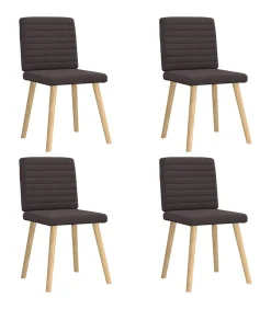 Eetkamerstoelen 4 st stof donkerbruin