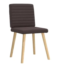 Eetkamerstoelen 4 st stof donkerbruin