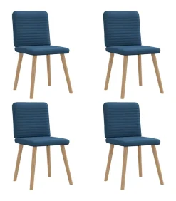 Eetkamerstoelen 4 st stof blauw