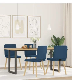Eetkamerstoelen 4 st stof blauw