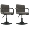 Eetkamerstoelen draaibaar 2 st fluweel donkergrijs