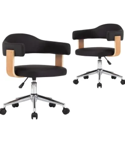 Eetkamerstoelen draaibaar 2 st kunstleer zwart