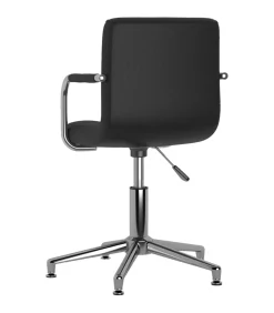 Eetkamerstoelen draaibaar 4 st kunstleer zwart