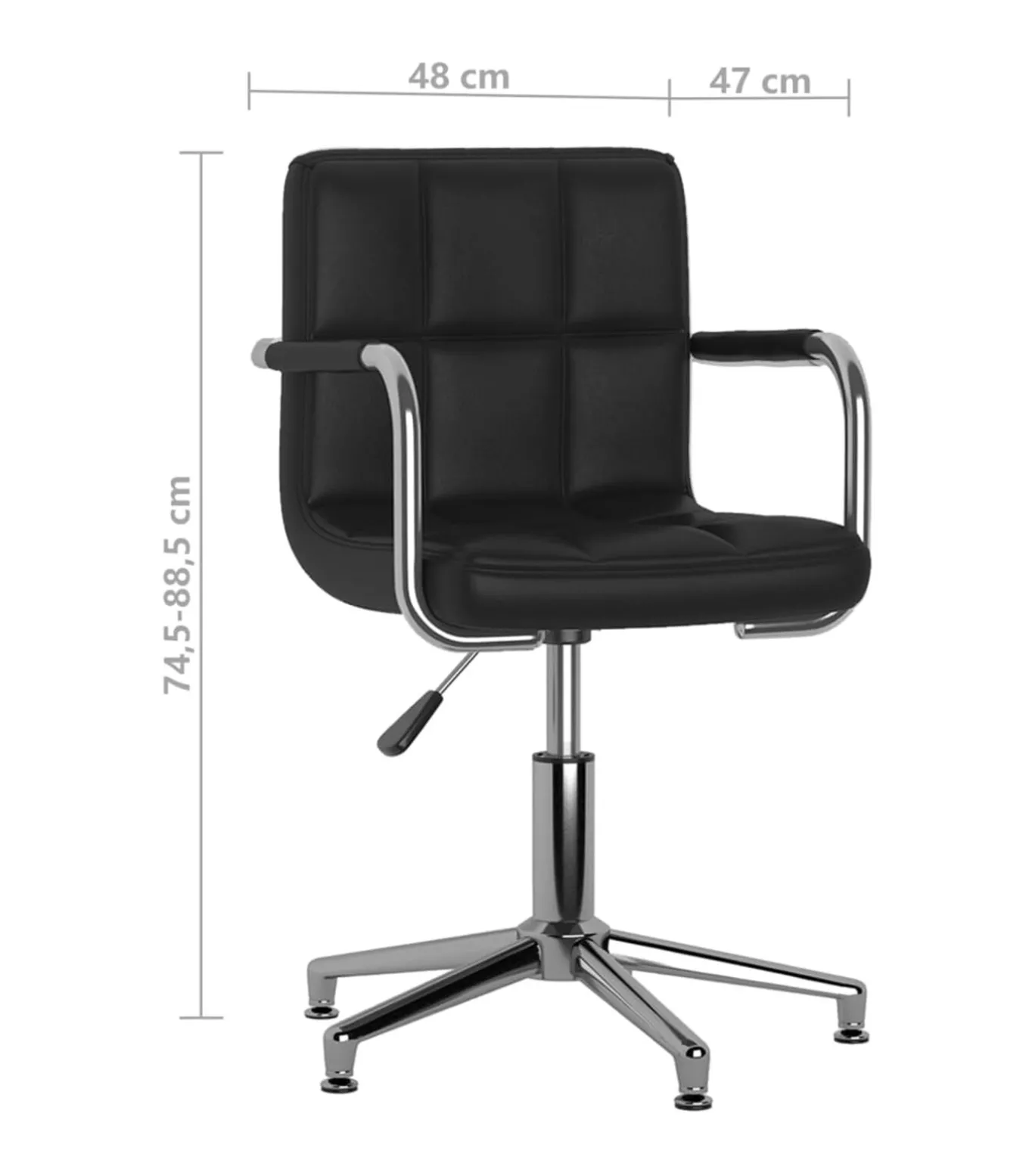 Eetkamerstoelen draaibaar 4 st kunstleer zwart