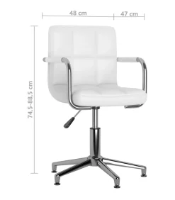 Eetkamerstoelen draaibaar 4 st kunstleer wit