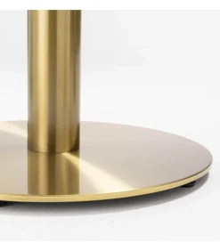 Eettafel 60 x 60 cm met gouden voet en terrazzo/gouden coating