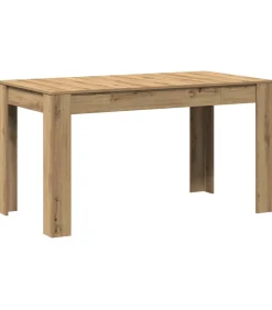 Eettafel 140x74,5x76 cm bewerkt hout artisanaal eikenkleurig
