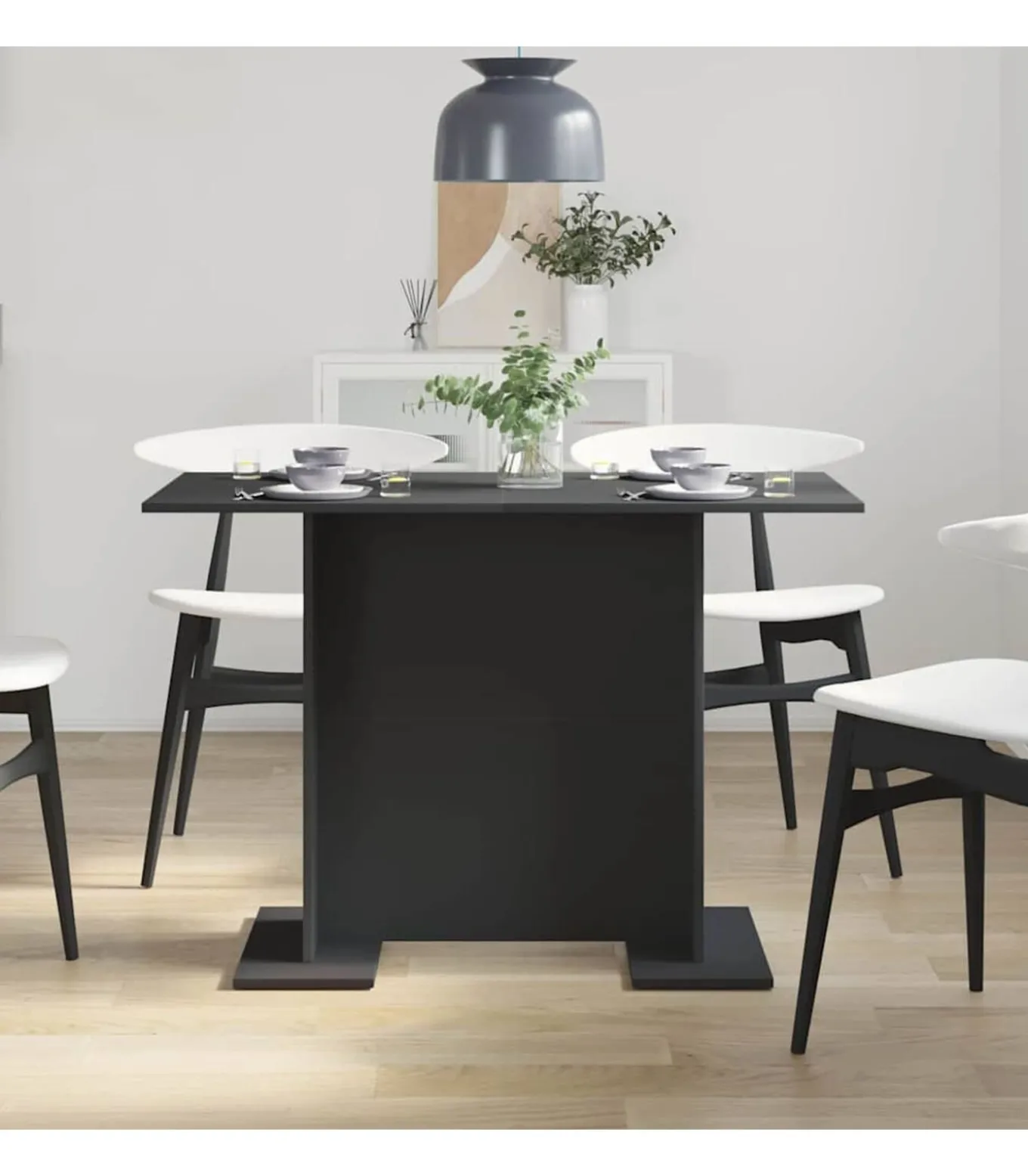 Eettafel Zwart 110 x 60 x 75 cm Bewerkt hout