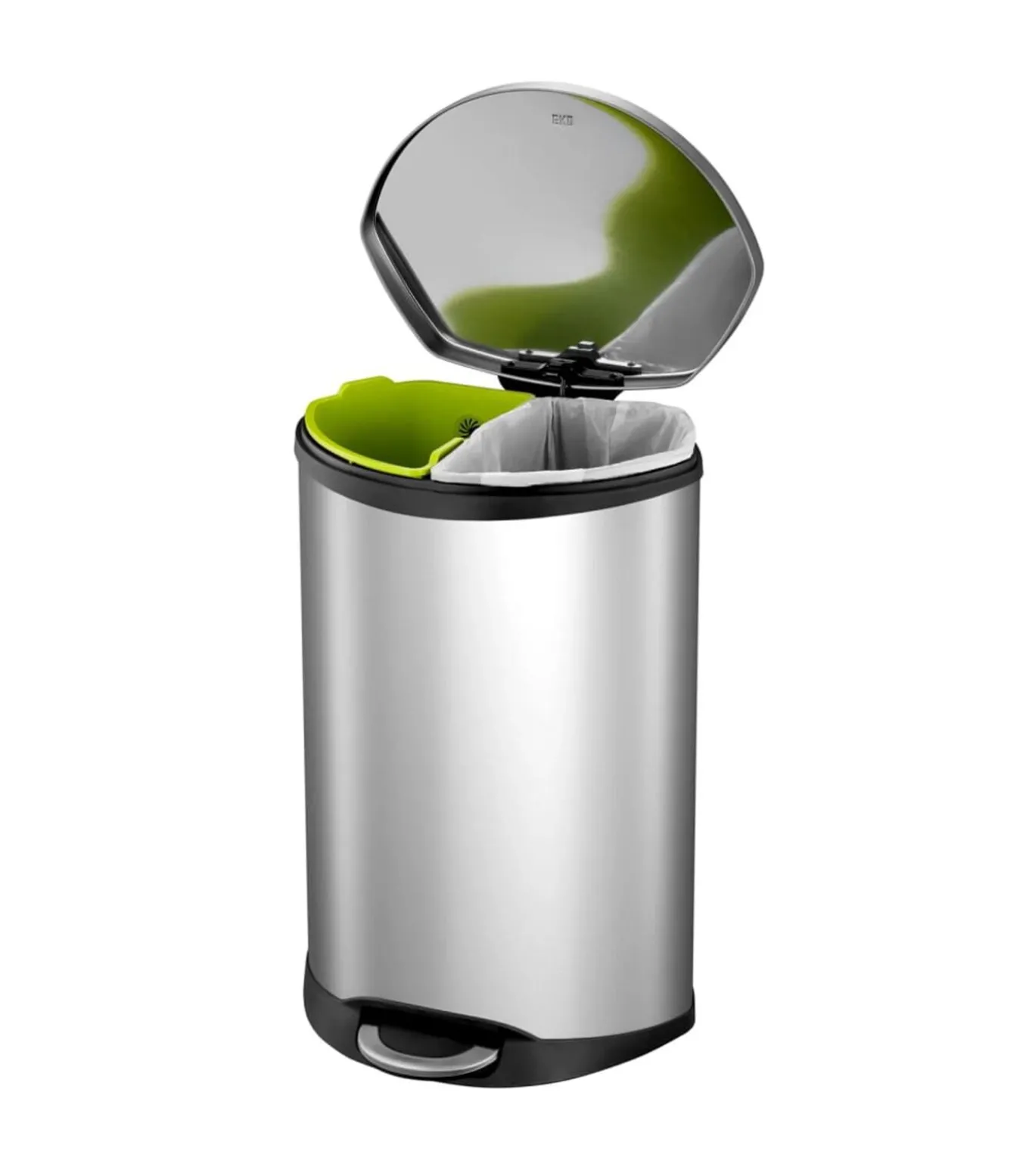 EKO Pedaalemmer Shell 2x22 L matzilverkleurig