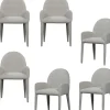 Elegance Eetkamerstoelen - Polyester - Greige - Set van 6