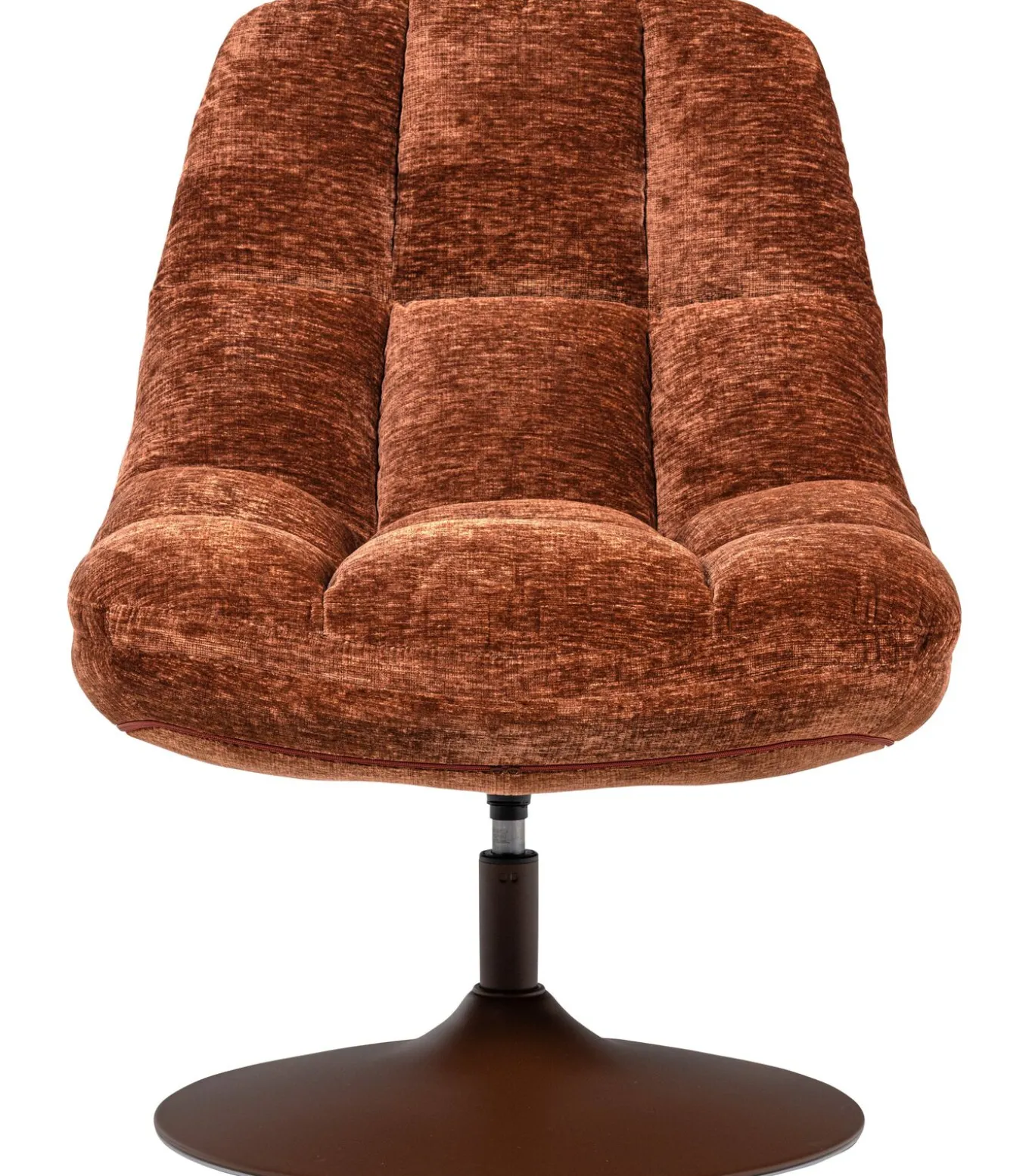 Elvi Draaifauteuil - Chenille Structuur - Roestbruin - 81x73x84