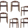 Embrace Eetkamerstoelen - Beukenhout - Donkerbruin - Set van 6