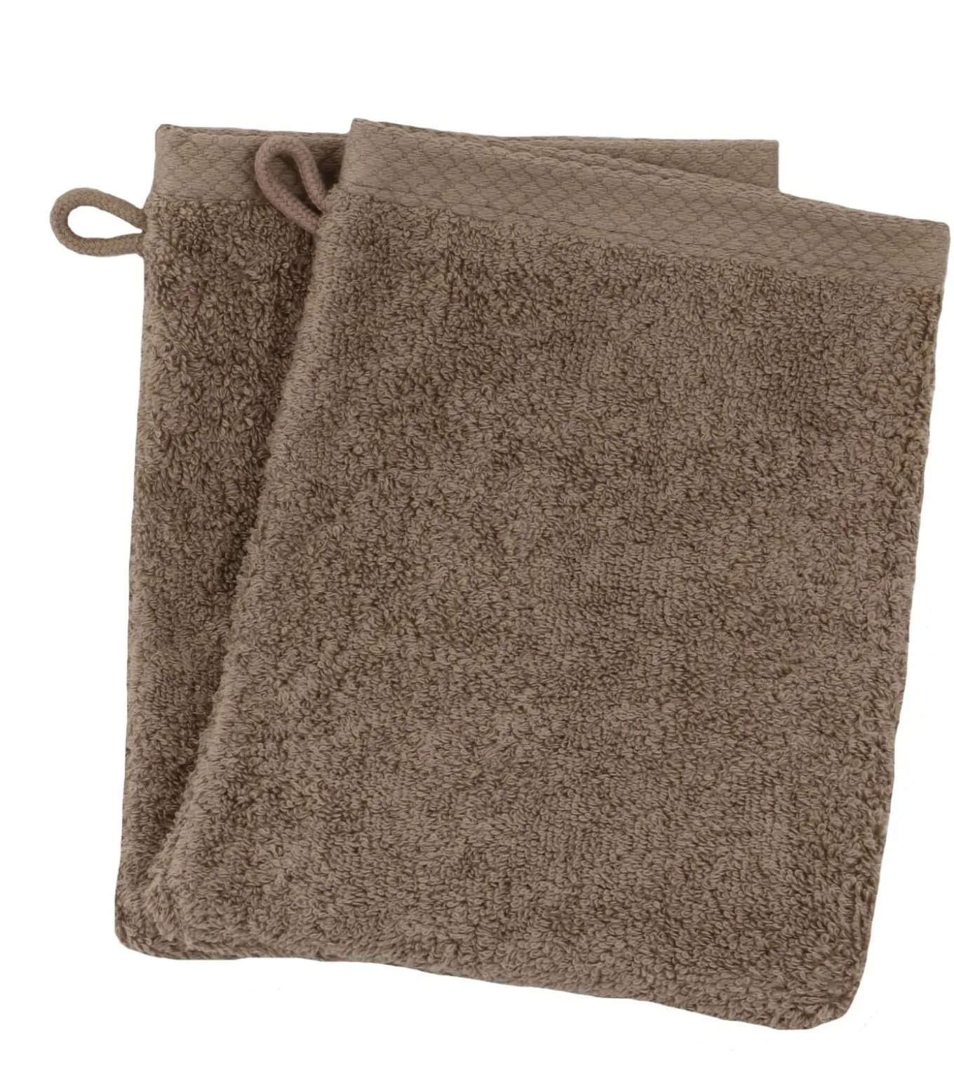 ESSENTIELLE - Set van 3 badstof washandjes 600gr taupe