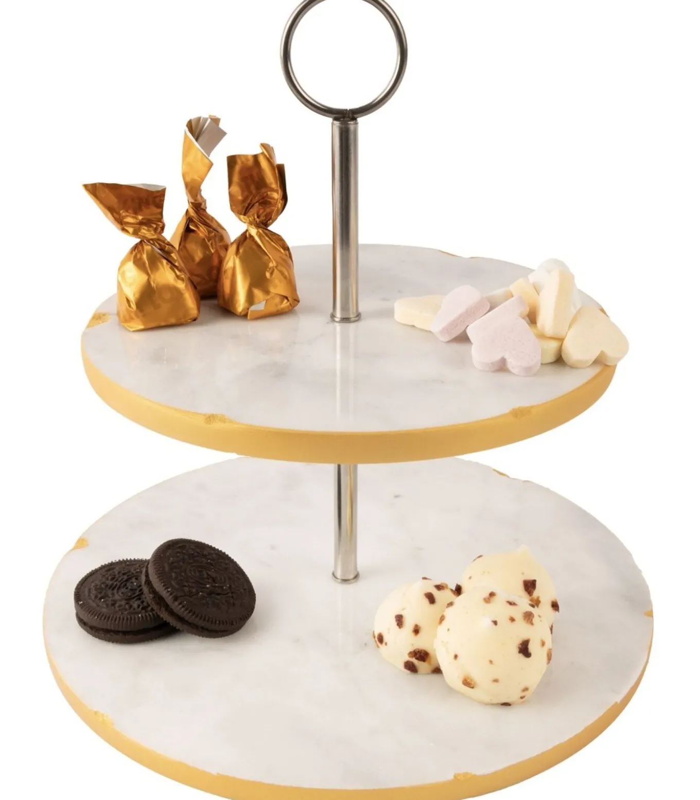 Etagere Marmer Goud 2-Laags