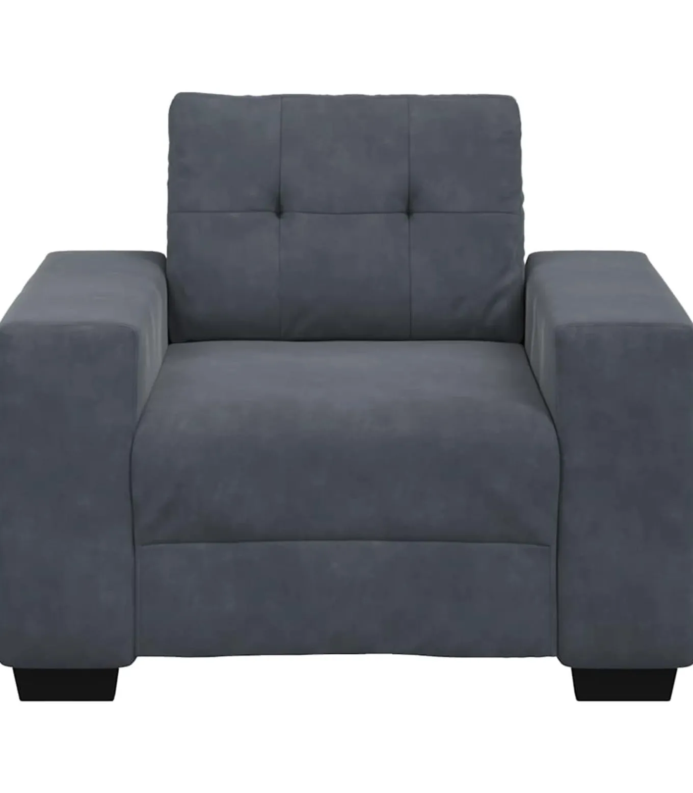 Fauteuil 60 cm fluweel donkergrijs