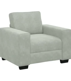 Fauteuil 60 cm fluweel lichtgrijs