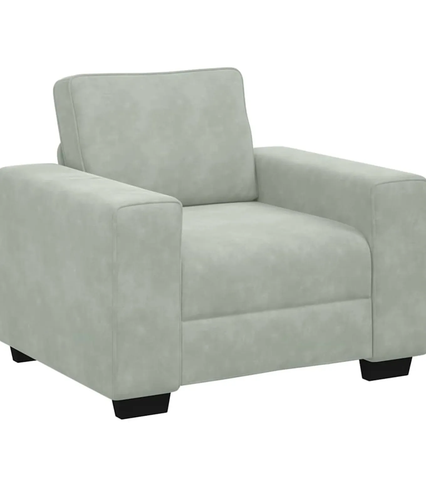 Fauteuil 60 cm fluweel lichtgrijs