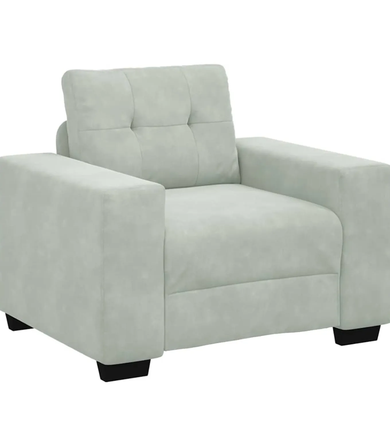 Fauteuil 60 cm fluweel lichtgrijs