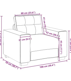 Fauteuil 60 cm fluweel zwart
