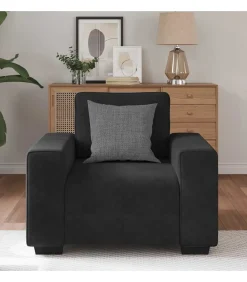 Fauteuil 60 cm fluweel zwart