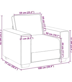 Fauteuil 60 cm fluweel zwart