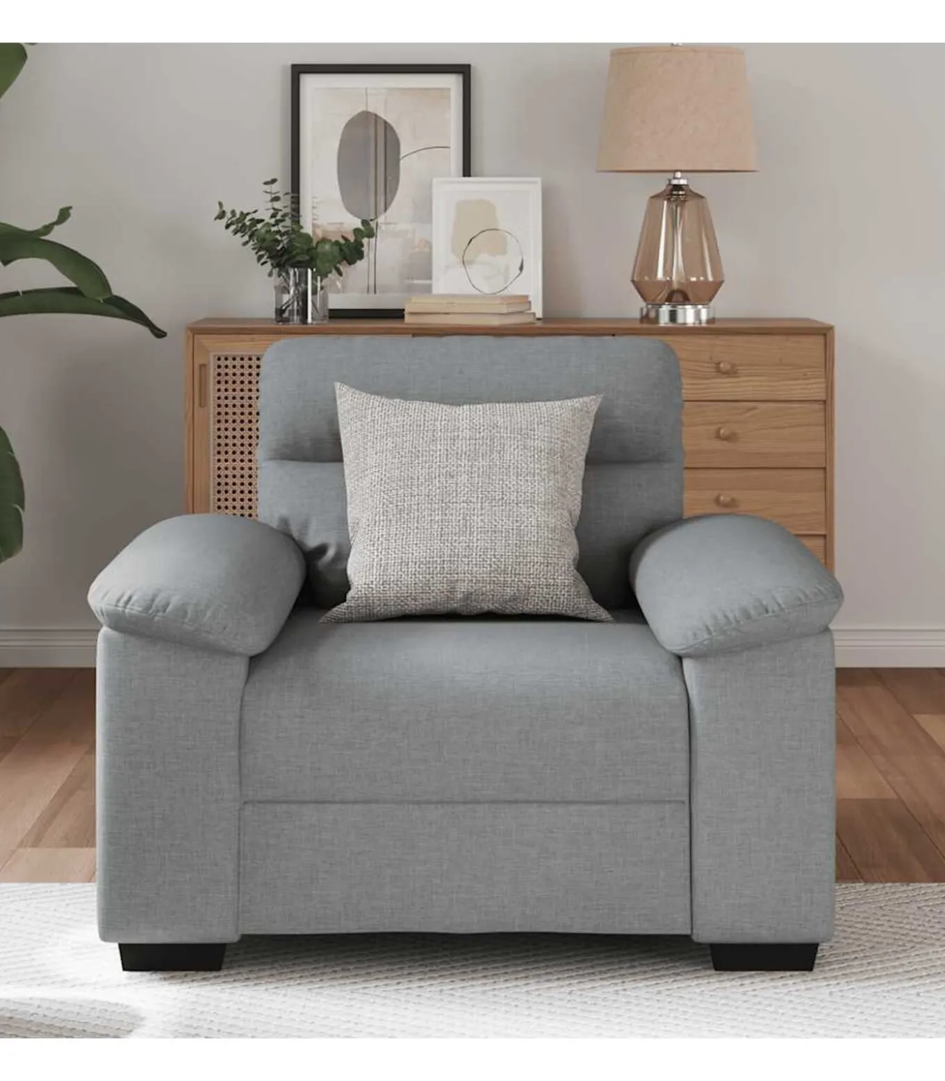 Fauteuil 60 cm stof lichtgrijs