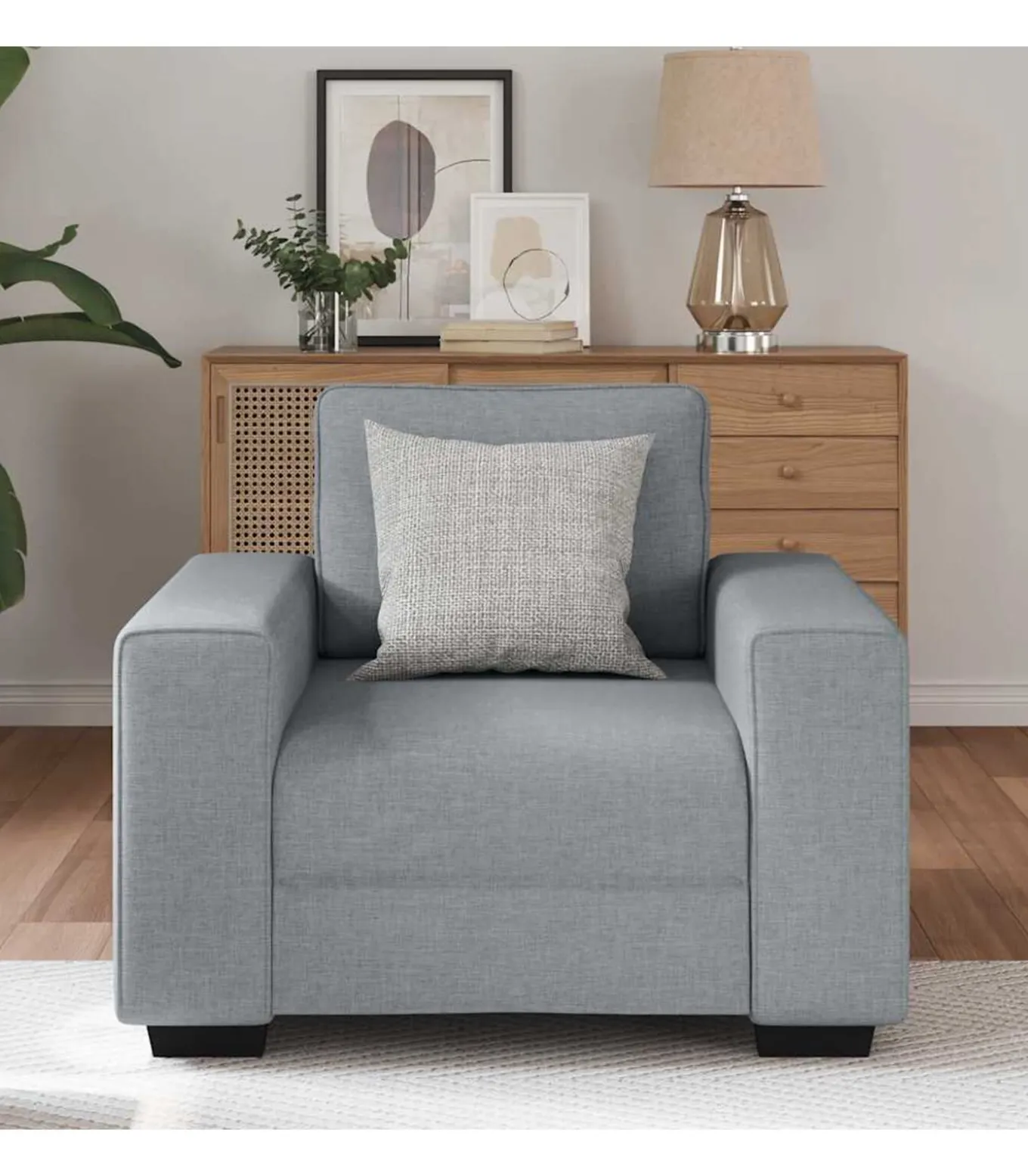 Fauteuil 60 cm stof lichtgrijs