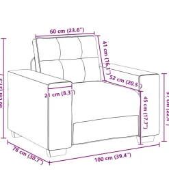 Fauteuil 60 cm stof zwart