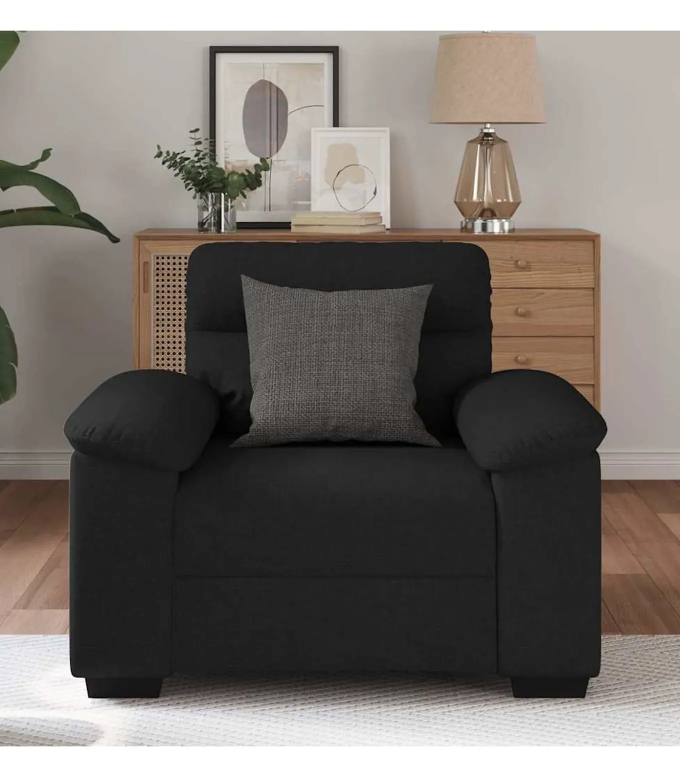 Fauteuil 60 cm stof zwart